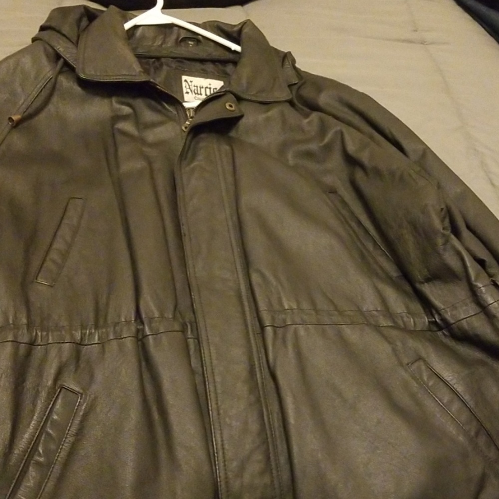 Leather coat